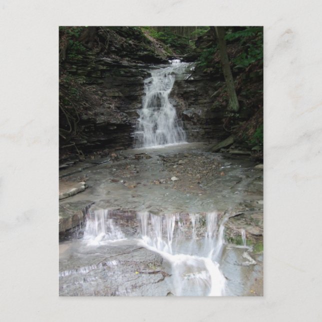 Carte Postale Parc d'état de Letchworth Cascading Waterfalls (Devant)