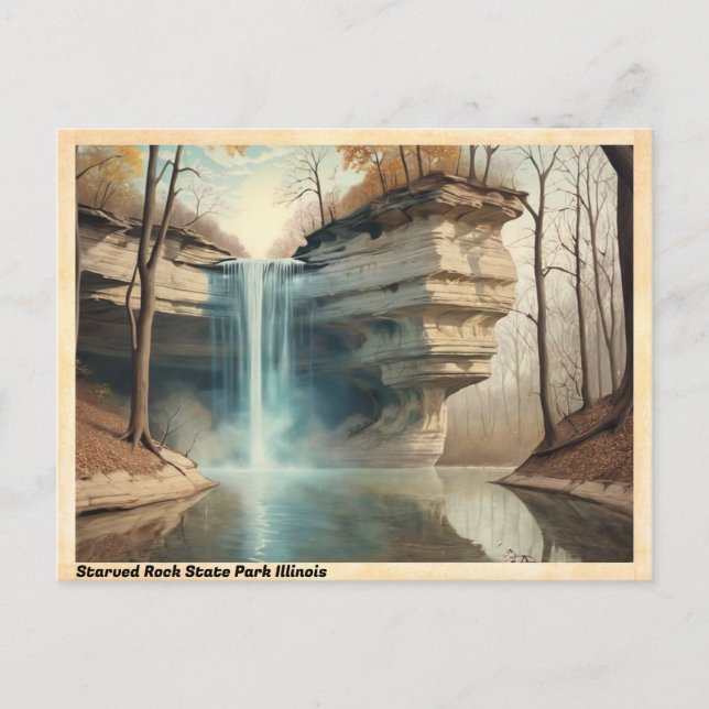 Carte Postale Parc d'État de Starved Rock Illinois Voyage Rétro (Devant)