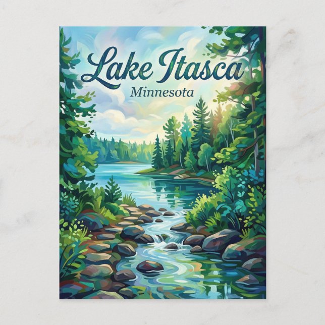 Carte Postale Parc d'État d'Itasca Minnesota (Devant)