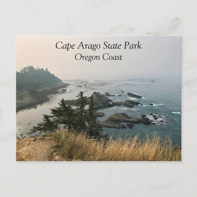 Carte Postale Parc d'état du Cap Arago, Côte de l'Oregon (Devant)