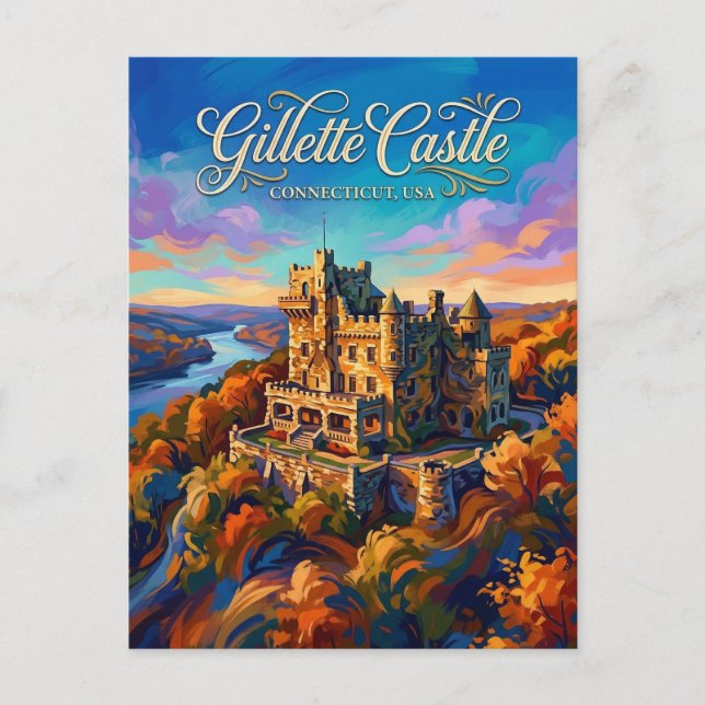 Carte Postale Parc d'État du château Gillette Connecticut (Devant)