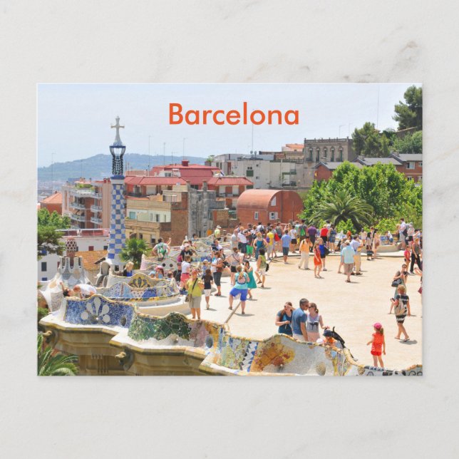 Carte Postale Parc Guell à Barcelone, Espagne (Devant)
