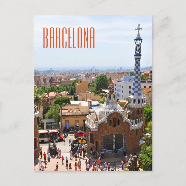 Carte Postale Parc Guell à Barcelone, Espagne (Devant)