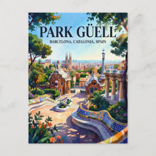 Carte Postale Parc Güell, Barcelone, Catalogne, Espagne Espagne