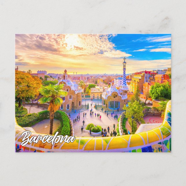 Carte Postale Parc Guell, Barcelone, Espagne (Devant)