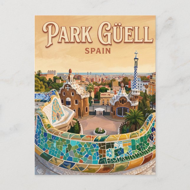 Carte Postale Parc Güell Espagne (Devant)