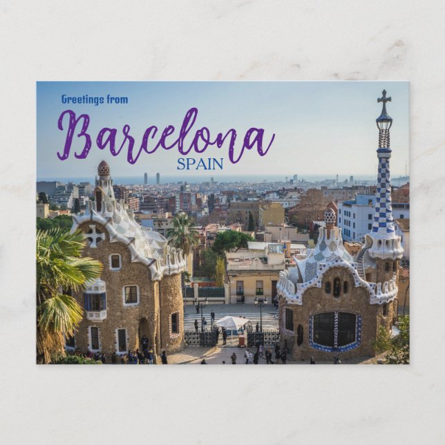 Carte Postale Parc Guell Gaudi Barcelone Espagne  (Devant)