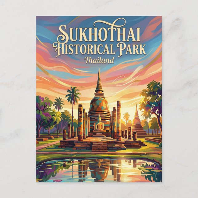 Carte Postale Parc historique de Sukhothai Thaïlande (Devant)