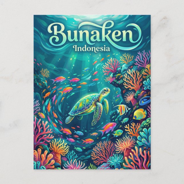 Carte Postale Parc marin de Bunaken Indonésie (Devant)
