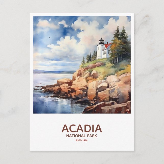 Carte Postale Parc national Acadia Enregistrer la date (Devant)