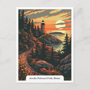 Carte Postale Parc national Acadia, Maine Lighthouse Travel
