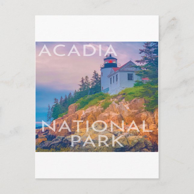 Carte Postale Parc national Acadia Phare du Maine Bass Harbour (Devant)