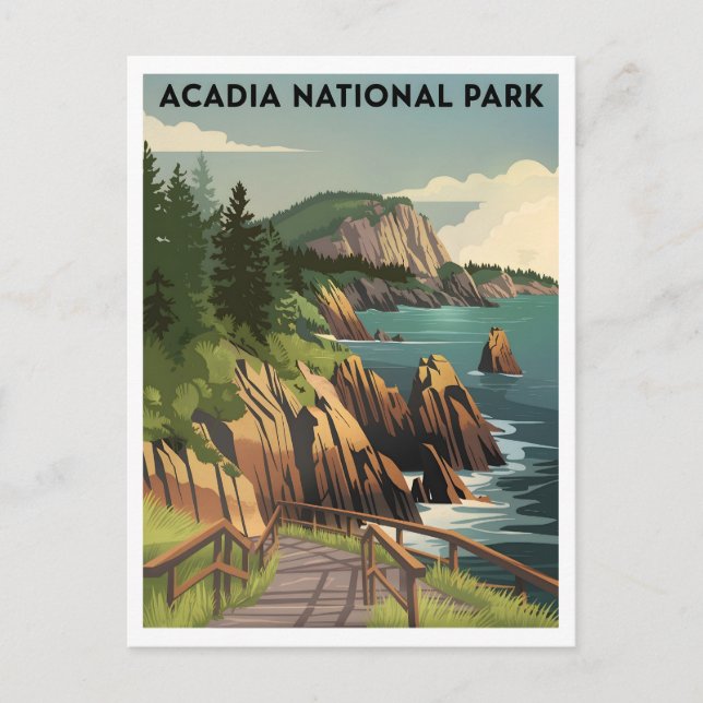 Carte Postale Parc national Acadia vintage (Devant)