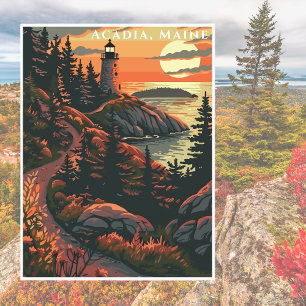 Carte Postale Parc national Acadia Vintage voyage Amérique