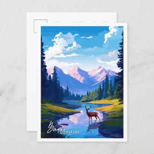 Carte Postale Parc national Banff Illustration de voyage Canada