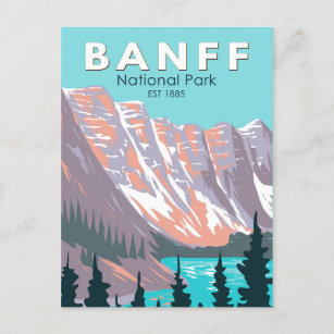 Carte Postale Parc national Banff Moraine Lac Vintage