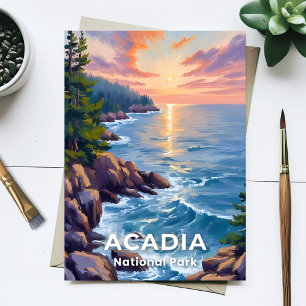 Carte Postale Parc national d'Acadia   Peinture d'art de voyage 