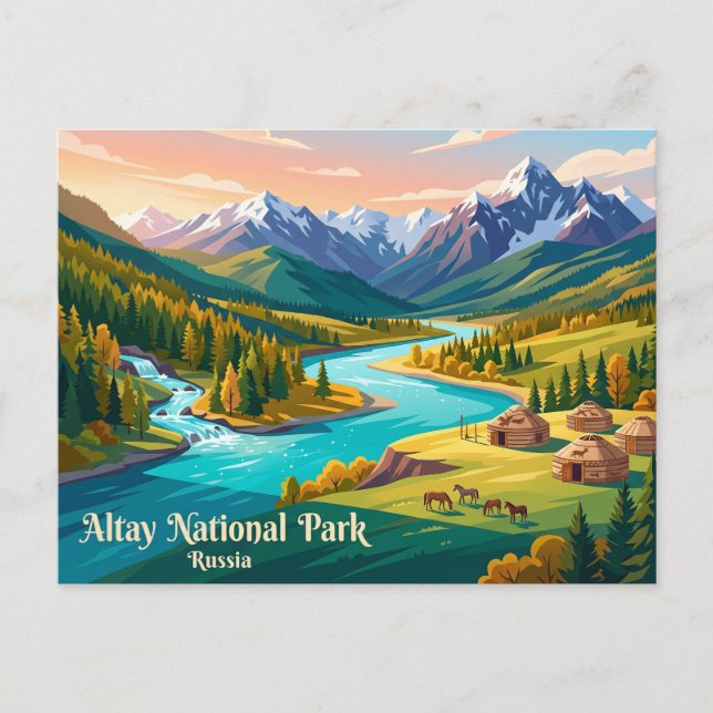 Carte Postale Parc national d'Altay Russie (Devant)