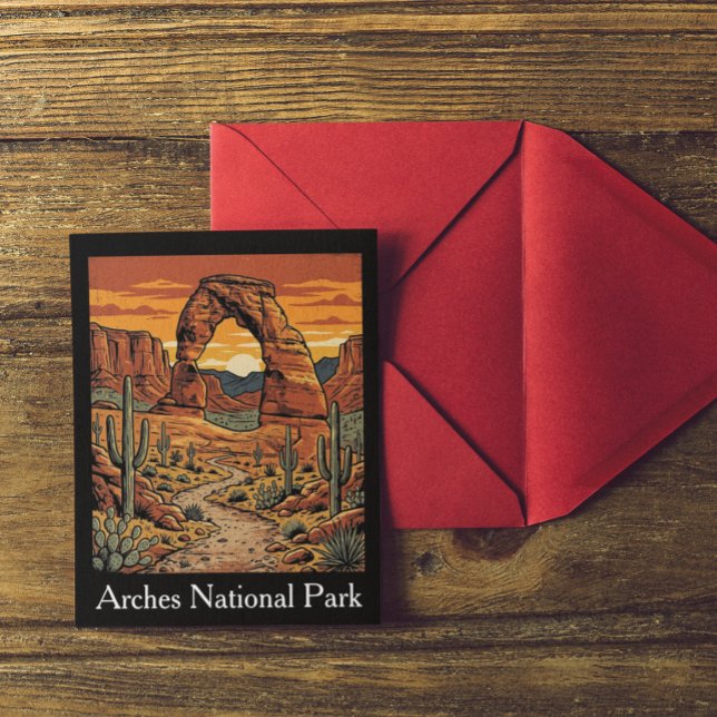Carte Postale Parc national de Arches Vintage Utah (Vintage Arches National Park Utah Postcard)