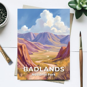 Carte Postale Parc national de Badlands Dakota du Sud Art Voyage