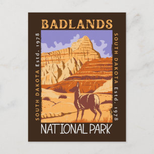Carte Postale Parc national de Badlands South Dakota en détresse