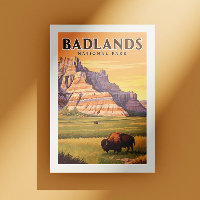 Carte Postale Parc national de Badlands vintage (Créateur téléchargé)