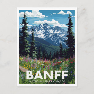 Carte Postale Parc national de Banff Montagnes de fleurs sauvage