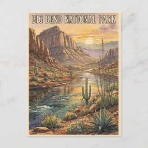 Carte Postale Parc national de Big Bend, désert vintage