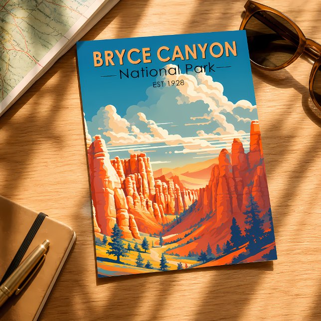 Carte Postale Parc national de Bryce Canyon Art de voyage Vintag (Créateur téléchargé)