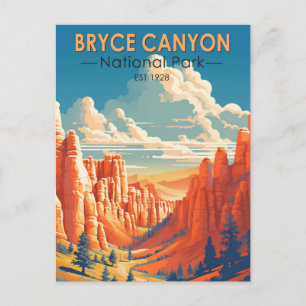 Carte Postale Parc national de Bryce Canyon Art de voyage Vintag