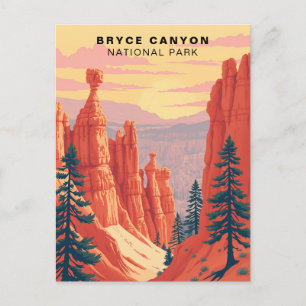 Carte Postale Parc national de Bryce Canyon Retro USA