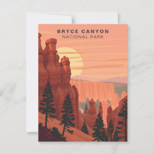 Carte Postale Parc national de Bryce Canyon Vintage USA