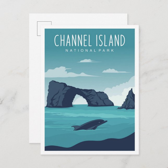 Carte Postale Parc national de Channel Island en Californie (Devant / Derrière)