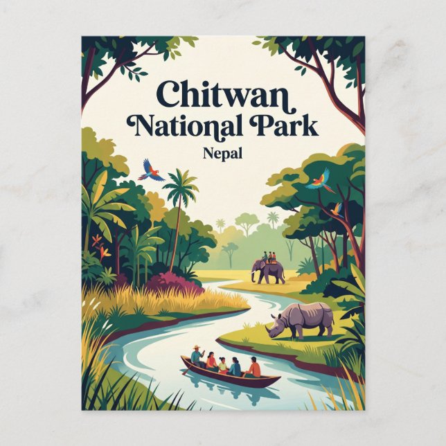 Carte Postale Parc national de Chitwan Népal (Devant)