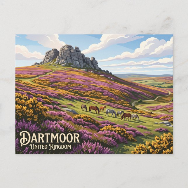 Carte Postale Parc national de Dartmoor Royaume-Uni (Devant)
