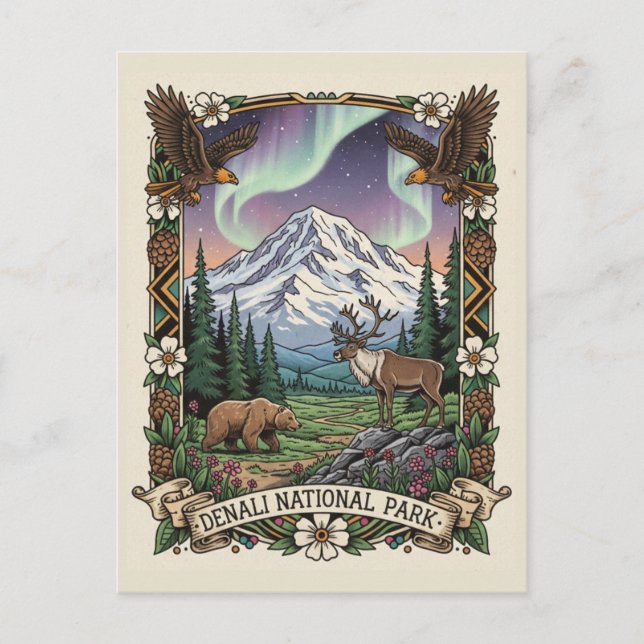 Carte Postale Parc national de Denali en Alaska (Devant)