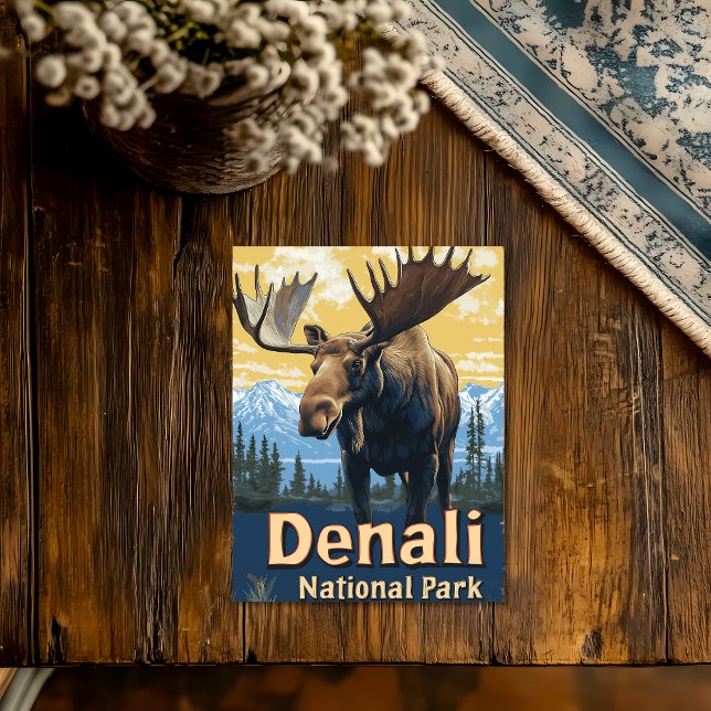 Carte Postale Parc national de Denali Voyage Rétro (Créateur téléchargé)