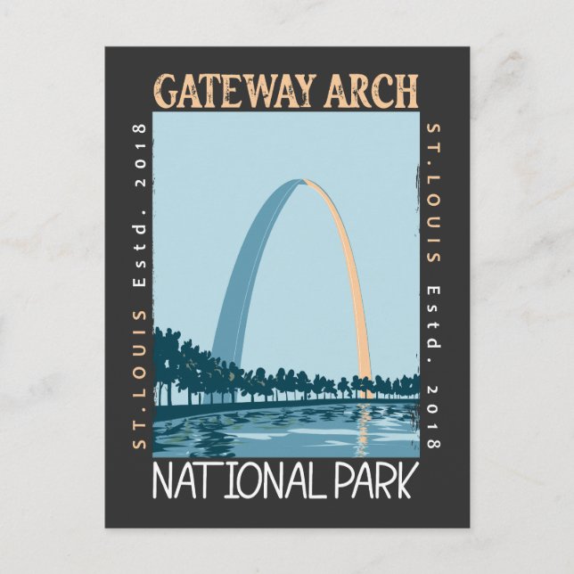 Carte Postale Parc national de Gateway Arch en détresse (Devant)