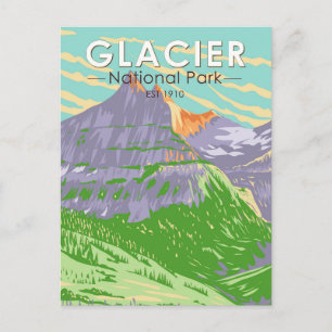 Carte Postale Parc national de Glacier au printemps Montana Vint