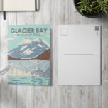 Carte Postale Parc national de Glacier Bay Alaska Vintage<br><div class="desc">Illustration vectorielle du parc Glacier Bay dans un style de fenêtre. Le parc est une terre natale,  un laboratoire vivant,  un parc national,  une nature désignée,  une réserve de biosphère et un site du patrimoine mondial.</div>