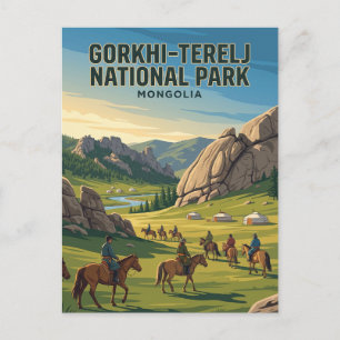 Carte Postale Parc national de Gorkhi-Terelj en Mongolie