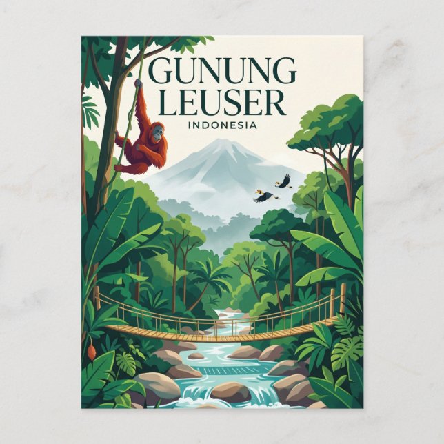 Carte Postale Parc national de Gunung Leuser Indonésie (Devant)