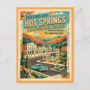 Carte Postale Parc national de Hot Springs de style vintage
