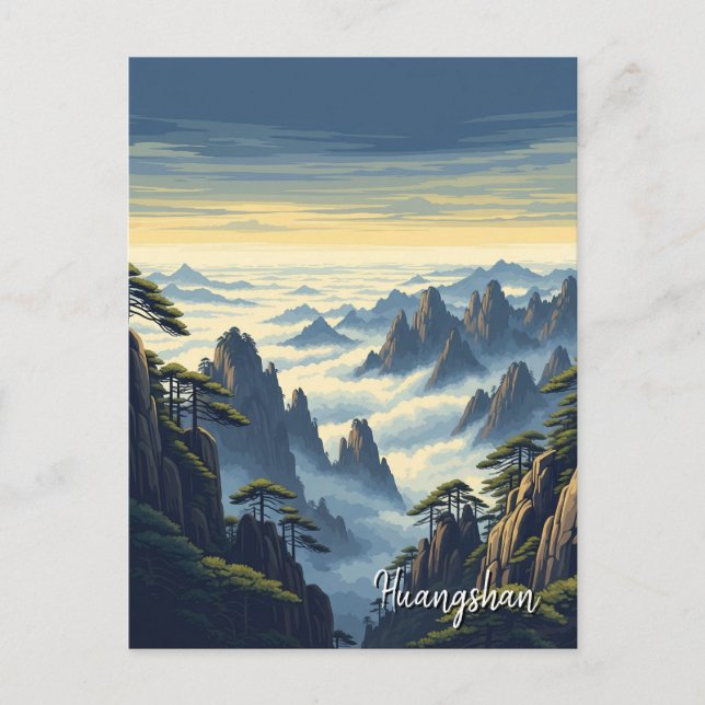 Carte Postale Parc national de Huangshan Chine (Devant)