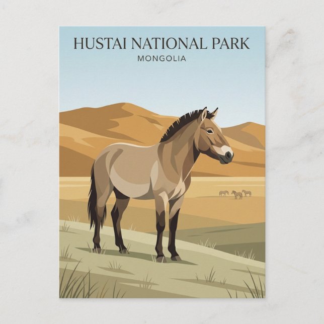 Carte Postale Parc national de Hustai Mongolie (Devant)