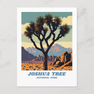 Carte Postale Parc national de Joshua Tree illustration retro Sc