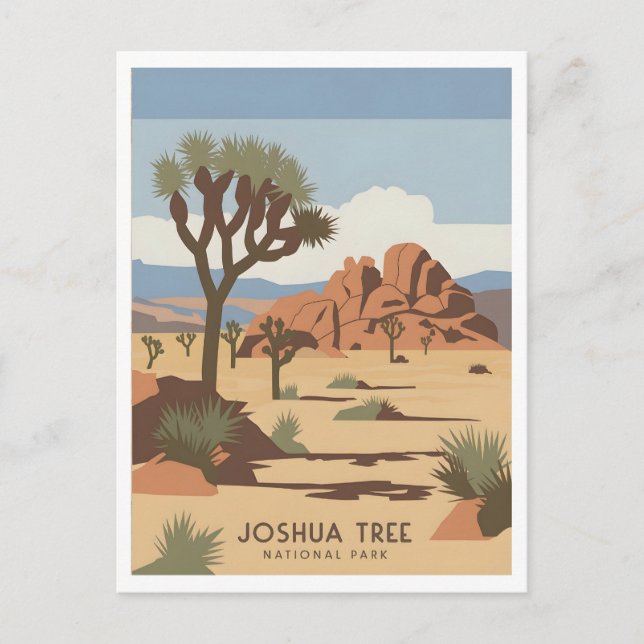 Carte Postale Parc national de Joshua Tree vintage (Devant)