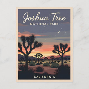 Carte Postale Parc national de Joshua Tree, Vintage voyage rétro