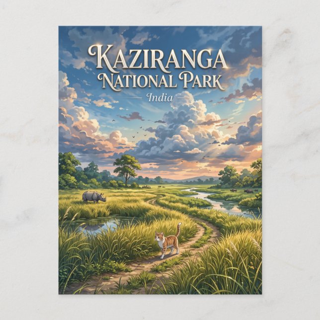 Carte Postale Parc national de Kaziranga Inde (Devant)