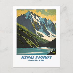 Carte Postale Parc national de Kenai Fjords illustration retro V